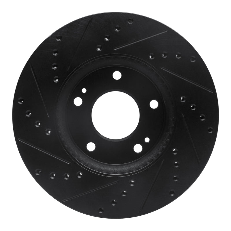 R1 07-10 Kia Rondo (Canada) Front Right Drilled & Slotted Black Brake Rotor