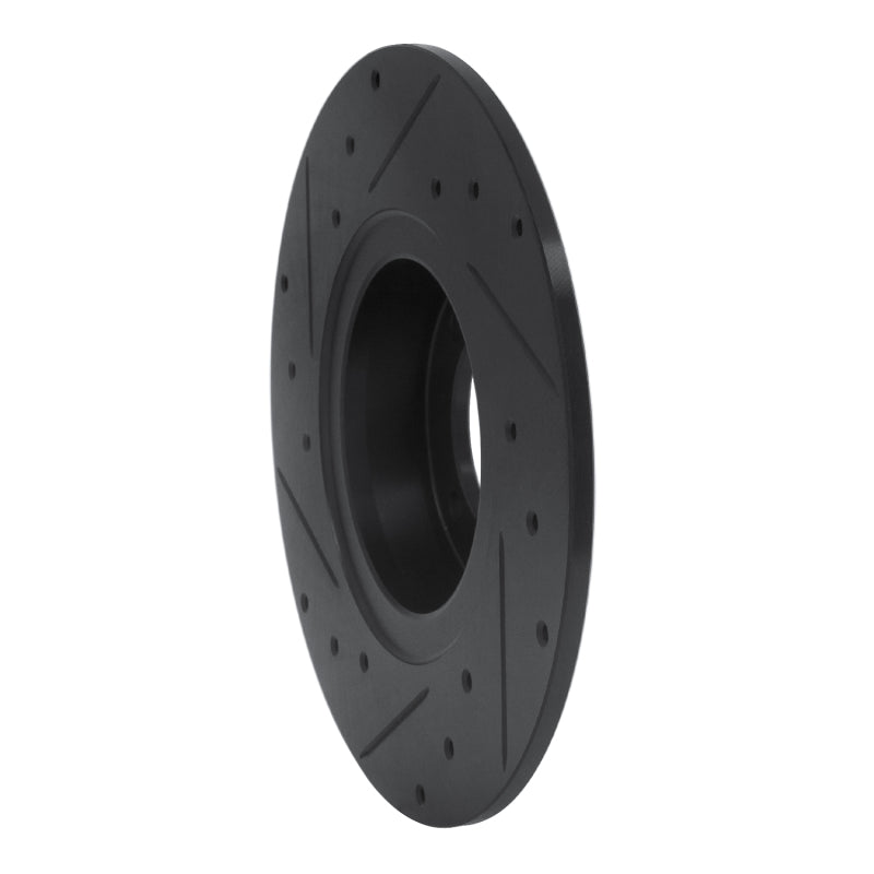 R1 62-80 MG MGB Front Right Drilled & Slotted Black Brake Rotor