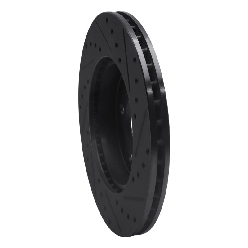 R1 84-95 Mercedes-Benz E300 Front Left Drilled & Slotted Black Brake Rotor