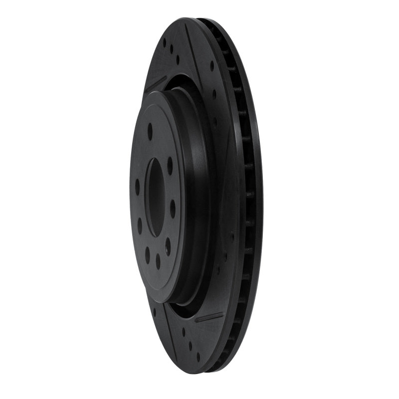 R1 03-11 Cadillac BLS (Mexico) Rear Right Drilled & Slotted Black Brake Rotor