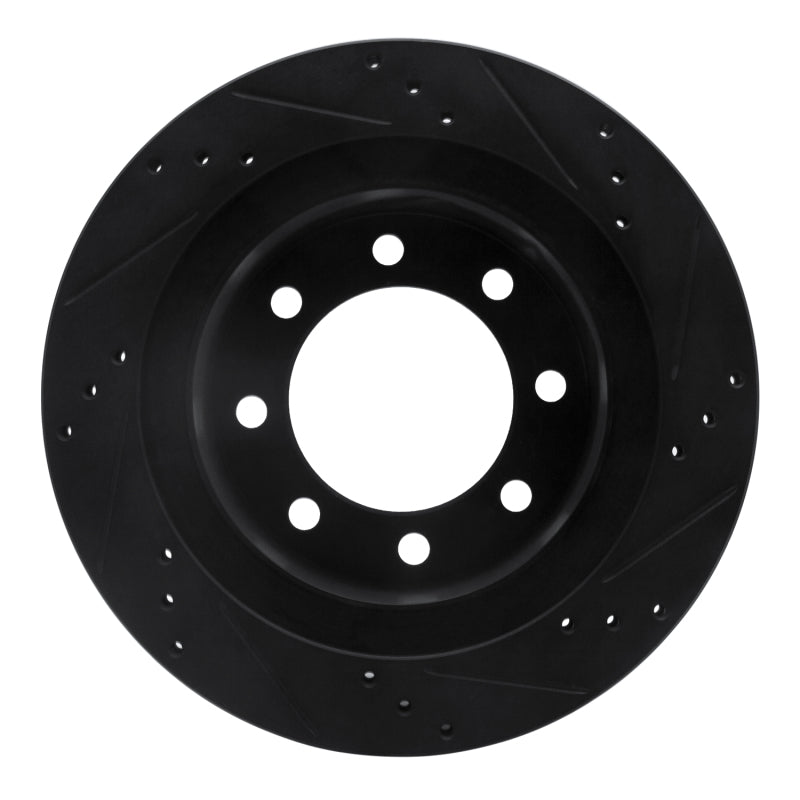 R1 03-08 Dodge Ram 4000 (Mexico) Rear Left Drilled & Slotted Black Brake Rotor