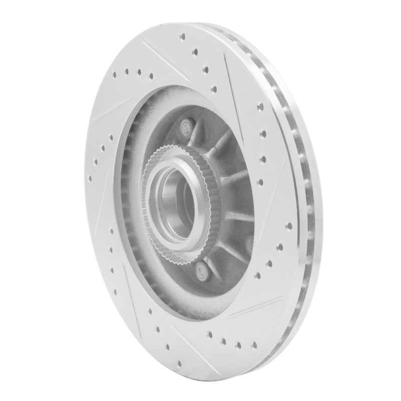 R1 97-99 Ford F-150 RWD Front Left Drilled & Slotted Silver Brake Rotor