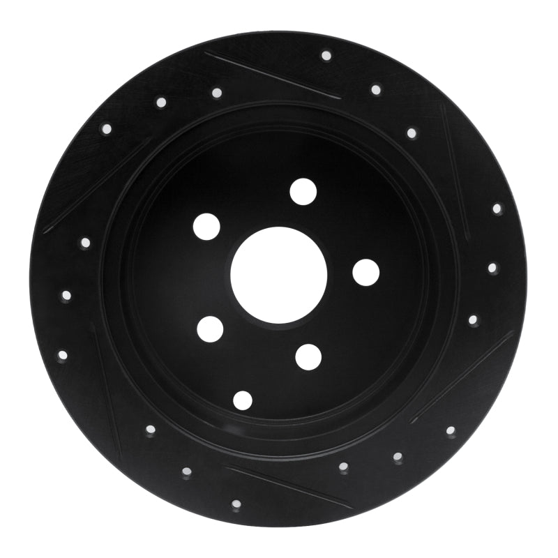 R1 00-10 Pontiac Vibe Rear Left Drilled & Slotted Black Brake Rotor