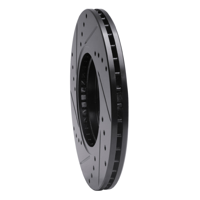 R1 14-23 Ford Fiesta (USA/Canada) Front Right Drilled & Slotted Black Brake Rotor
