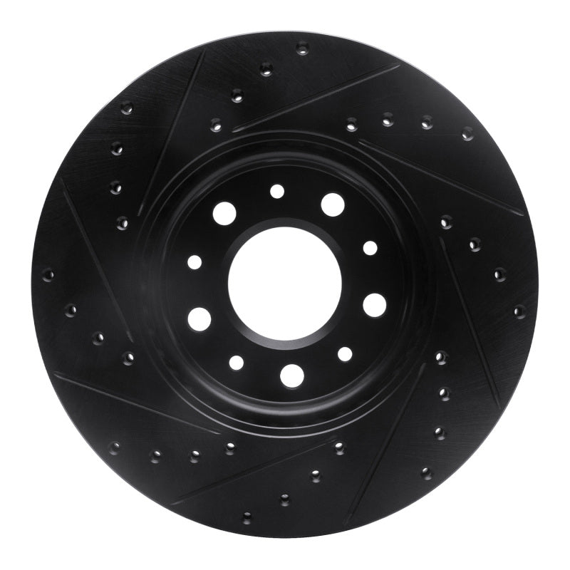 R1 16-21 Buick Regal Sportback Front Right Drilled & Slotted Black Brake Rotor