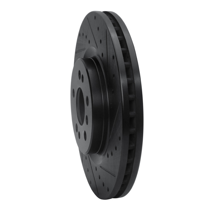 R1 06-12 Mercedes-Benz ML500 (USA/Canada) Front Right Drilled & Slotted Black Brake Rotor