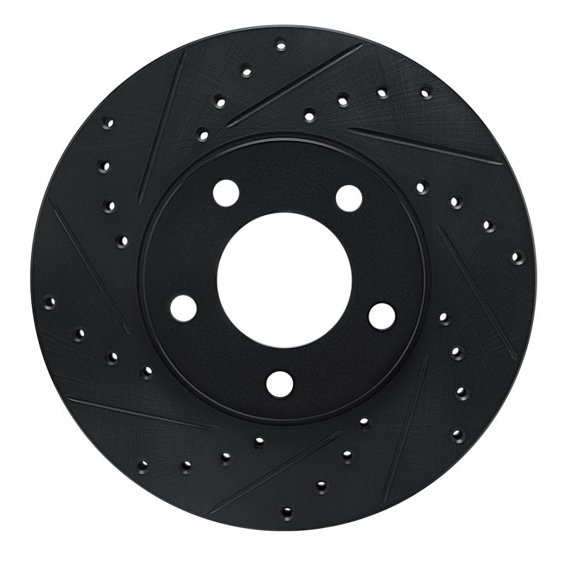 R1 91-96 Chrysler Town & Country Front Left Drilled & Slotted Black Brake Rotor