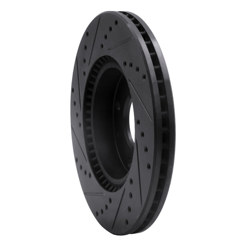 R1 02-06 Hyundai Sonata Front Right Drilled & Slotted Black Brake Rotor