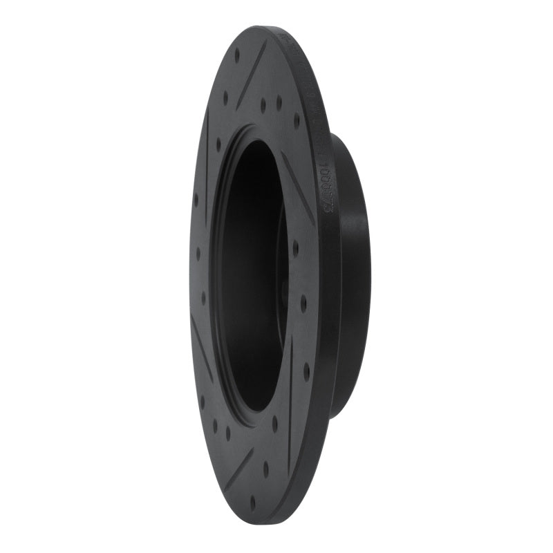 R1 85-86 Toyota MR2 Rear Right Drilled & Slotted Black Brake Rotor