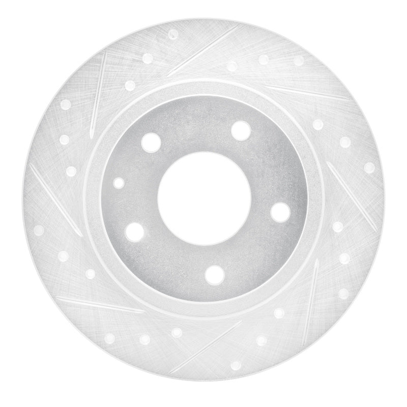 R1 14-21 Mazda 6 Rear Left Drilled & Slotted Silver Brake Rotor