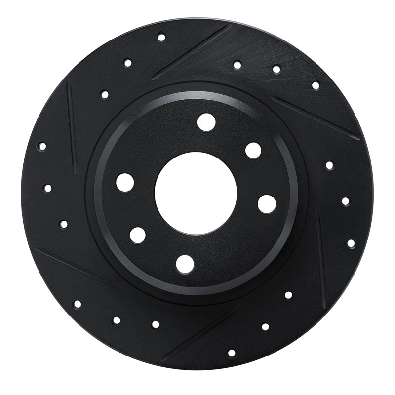 R1 90-93 Asuna SUNFIRE Rear Left Drilled & Slotted Black Brake Rotor