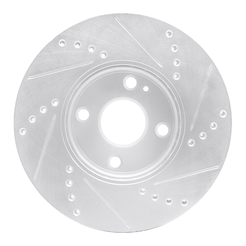 R1 16-25 Mazda 2 (Mexico) Front Left Drilled & Slotted Silver Brake Rotor