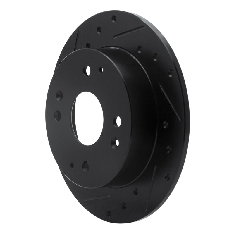 R1 98-02 Acura CL Rear Left Drilled & Slotted Black Brake Rotor