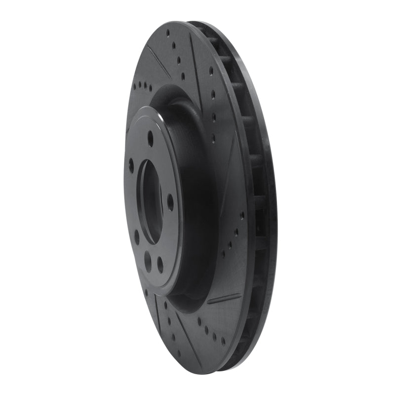 R1 18-20 Land Rover Range Rover Sport Rear Right Drilled & Slotted Black Brake Rotor