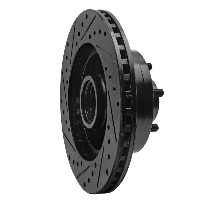 R1 91-96 Dodge Dakota RWD Front Right Drilled & Slotted Black Brake Rotor