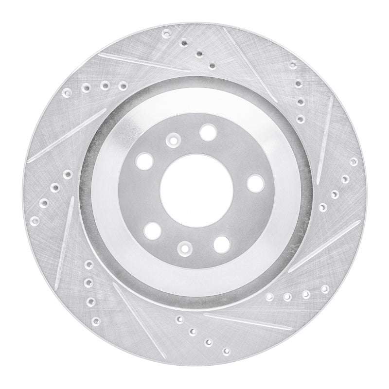 R1 04-18 Audi A8 Rear Right Drilled & Slotted Silver Brake Rotor