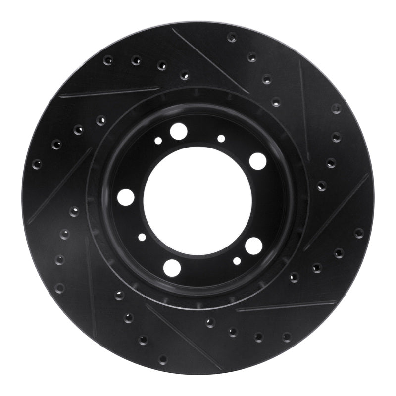 R1 97-04 Porsche Boxster Front Left Drilled & Slotted Black Brake Rotor