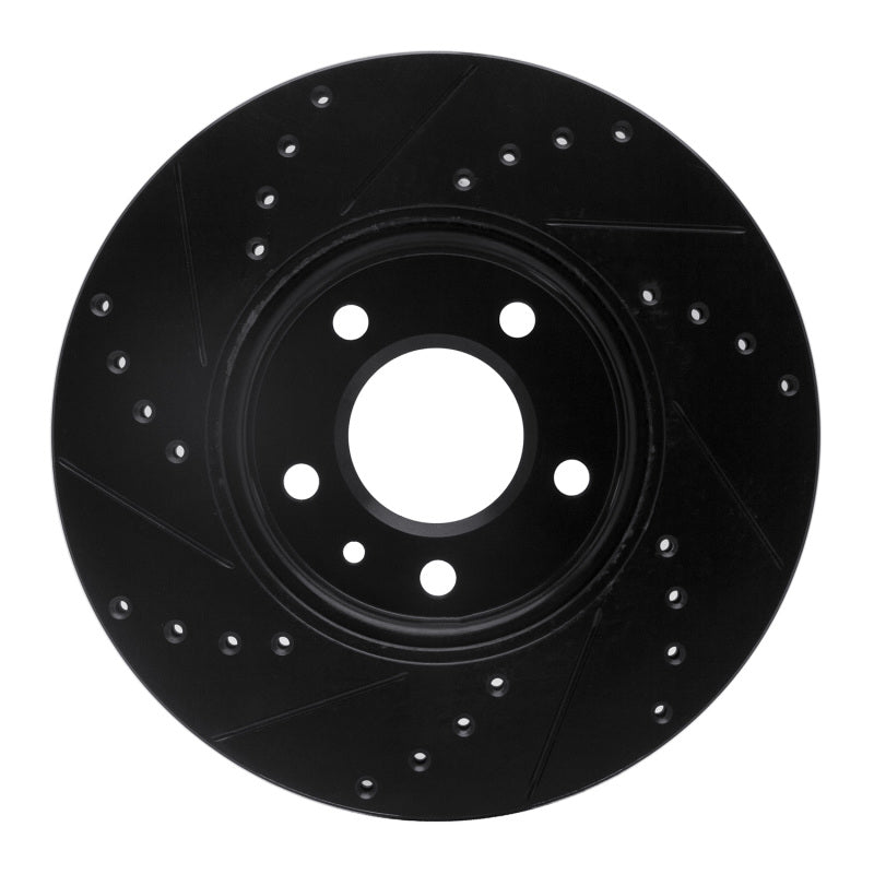 R1 2011-2025 Buick LaCrosse Front Right Drilled & Slotted Black Brake Rotor