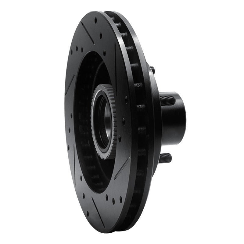 R1 91-03 Chevrolet S10 Blazer Front Left Drilled & Slotted Black Brake Rotor