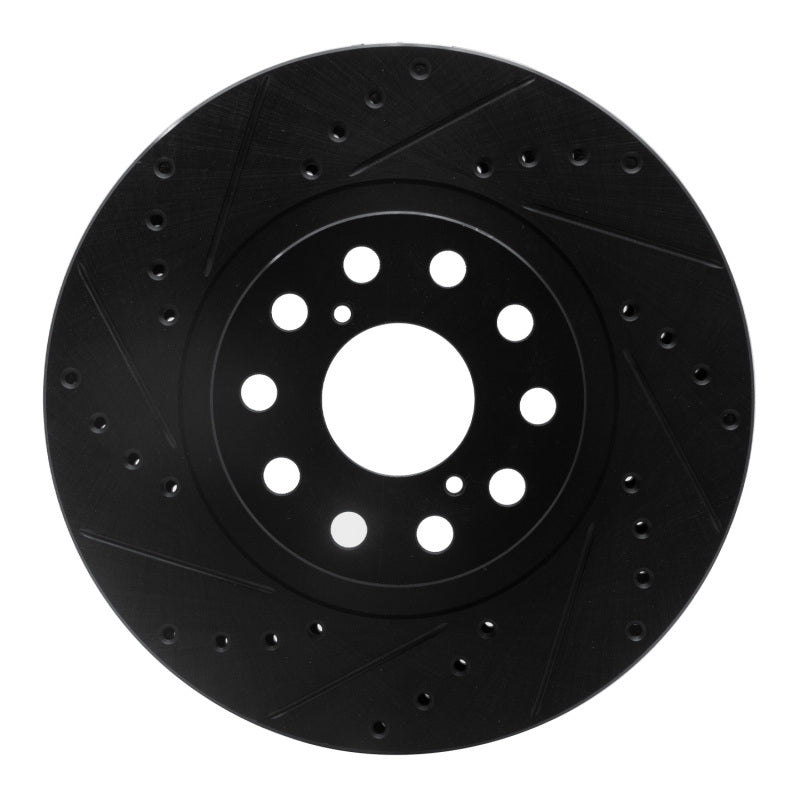 R1 93-98 Toyota Supra Front Left Drilled & Slotted Black Brake Rotor