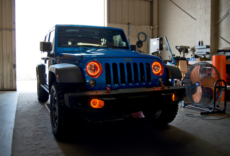 Oracle 07-17 Jeep Wrangler Surface Mount LED Headlight Halo Kit - Amber
