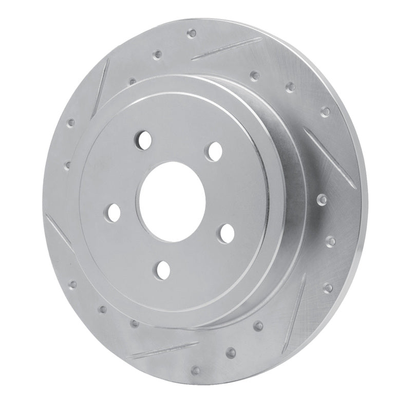R1 88-95 Chrysler Daytona Rear Left Drilled & Slotted Silver Brake Rotor
