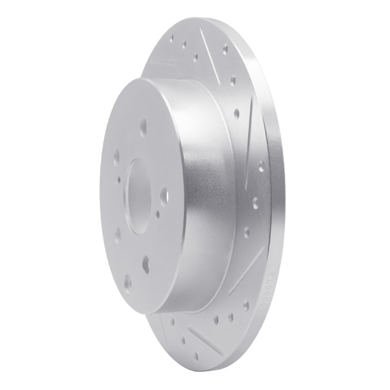 R1 12-20 Toyota Prius V Rear Right Drilled & Slotted Silver Brake Rotor