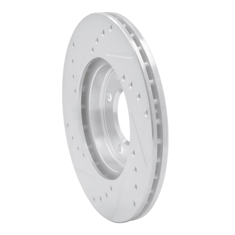 R1 86-08 Volkswagen Jetta Sedan Front Right Drilled & Slotted Silver Brake Rotor