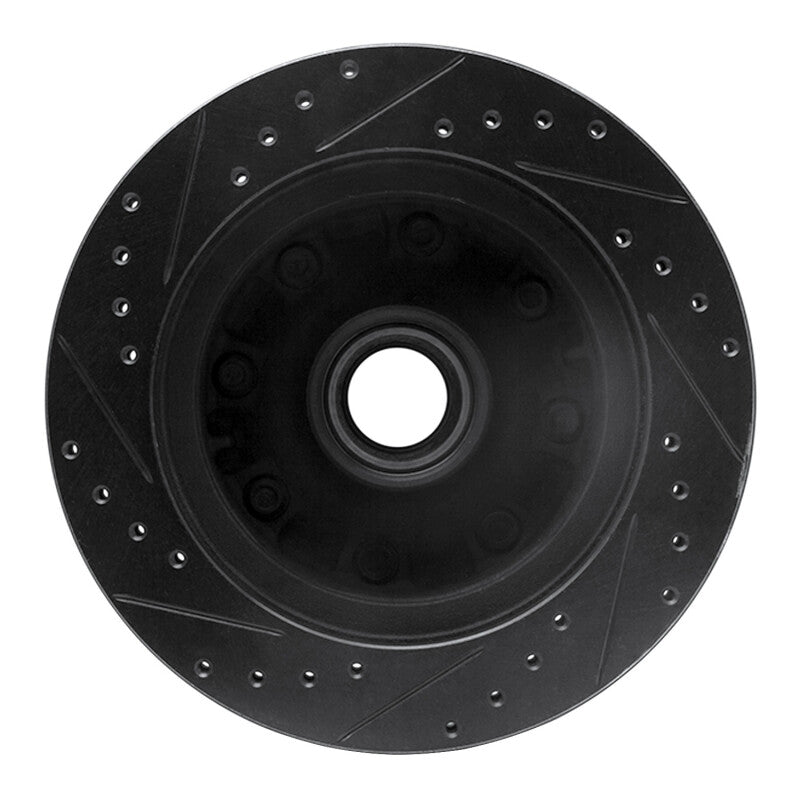 R1 95-04 Ford E-350 Econoline Front Right Drilled & Slotted Black Brake Rotor