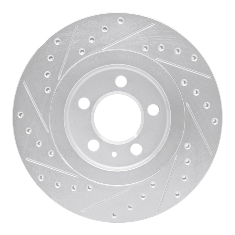 R1 92-95 Volkswagen Jetta Sedan Front Right Drilled & Slotted Silver Brake Rotor