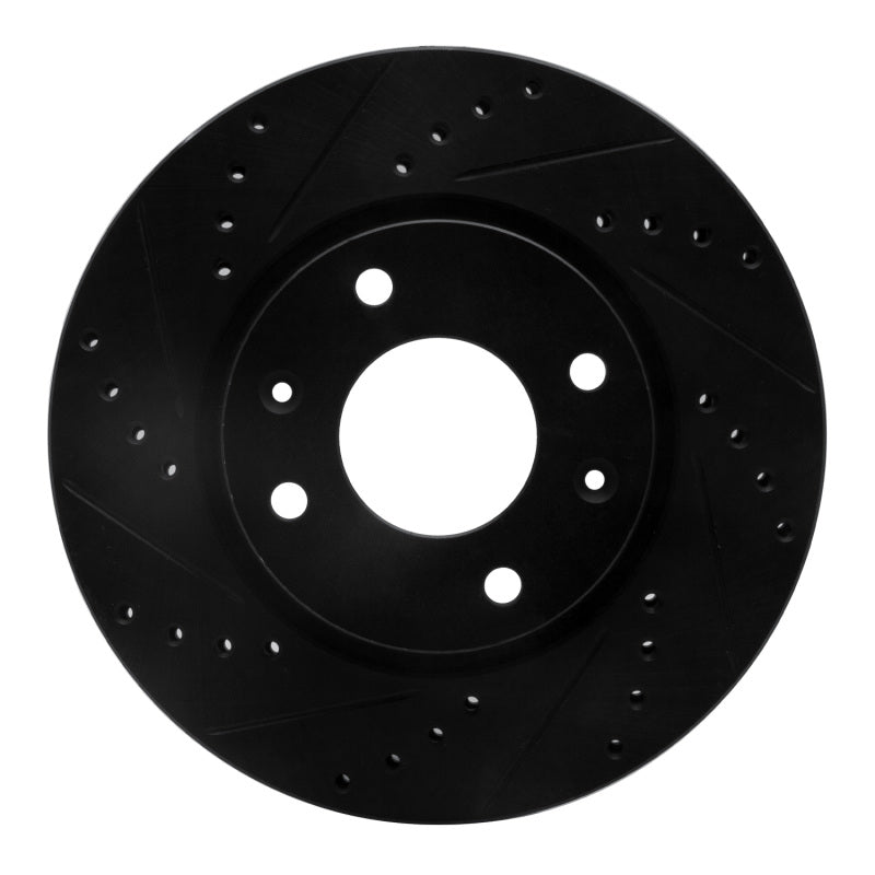 R1 02-06 Hyundai Sonata Front Left Drilled & Slotted Black Brake Rotor