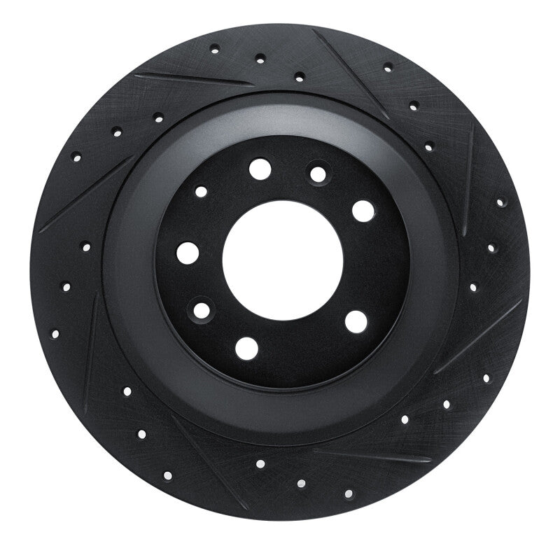R1 06-07 Mazda 6 Rear Right Drilled & Slotted Black Brake Rotor