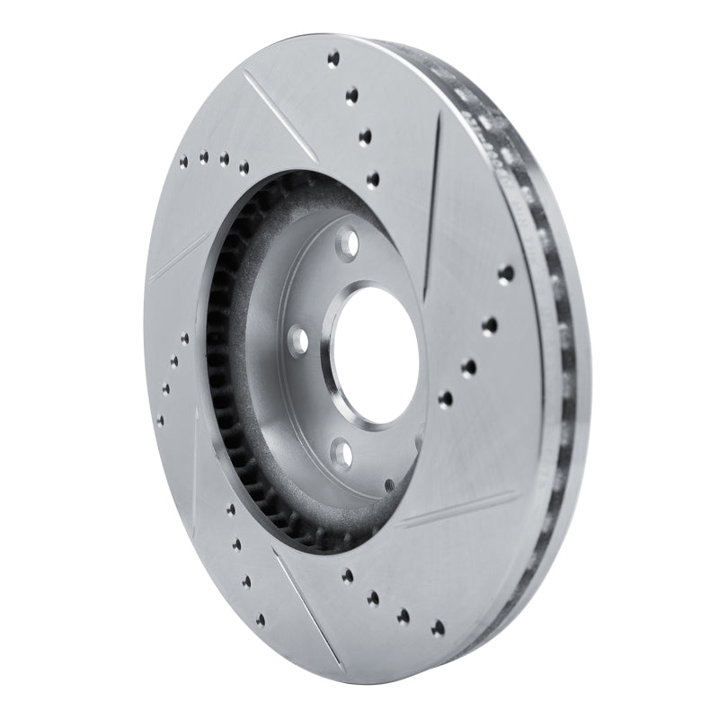 R1 13-19 Mazda 6 Front Left Drilled & Slotted Silver Brake Rotor