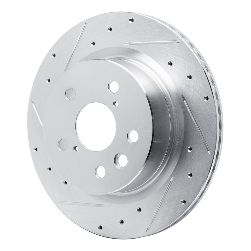 R1 2021-2025 Lexus IS300 Rear Left Drilled & Slotted Silver Brake Rotor