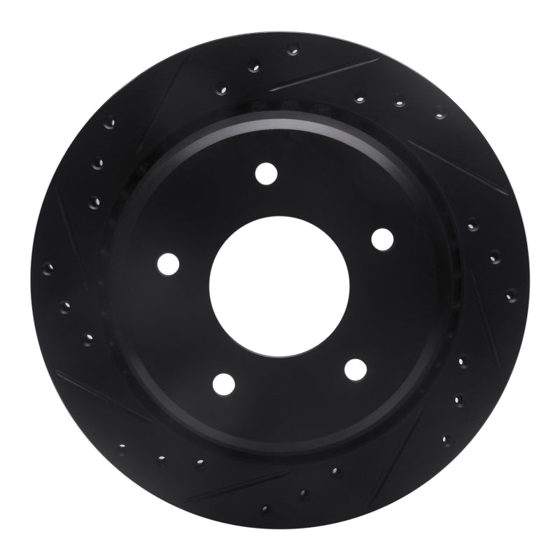 R1 94-96 Chevrolet COMMERCIAL CHASSIS Rear Left Drilled & Slotted Black Brake Rotor