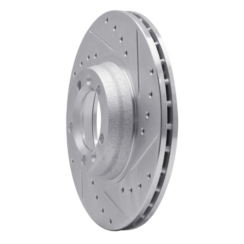 R1 81-89 Alfa Romeo GTV-6 Front Right Drilled & Slotted Silver Brake Rotor