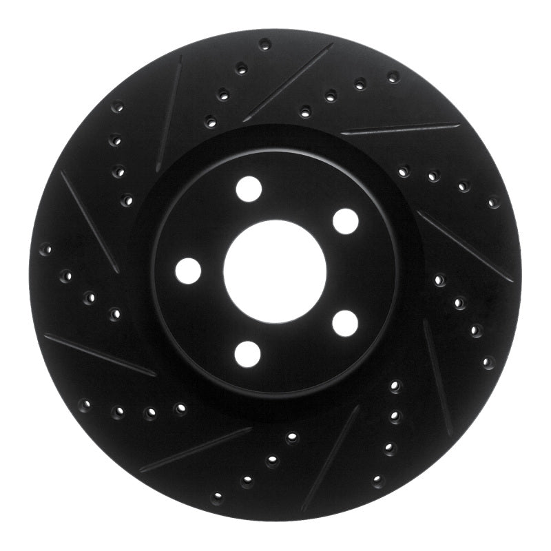 R1 17-20 Lincoln MKZ Front Left Drilled & Slotted Black Brake Rotor