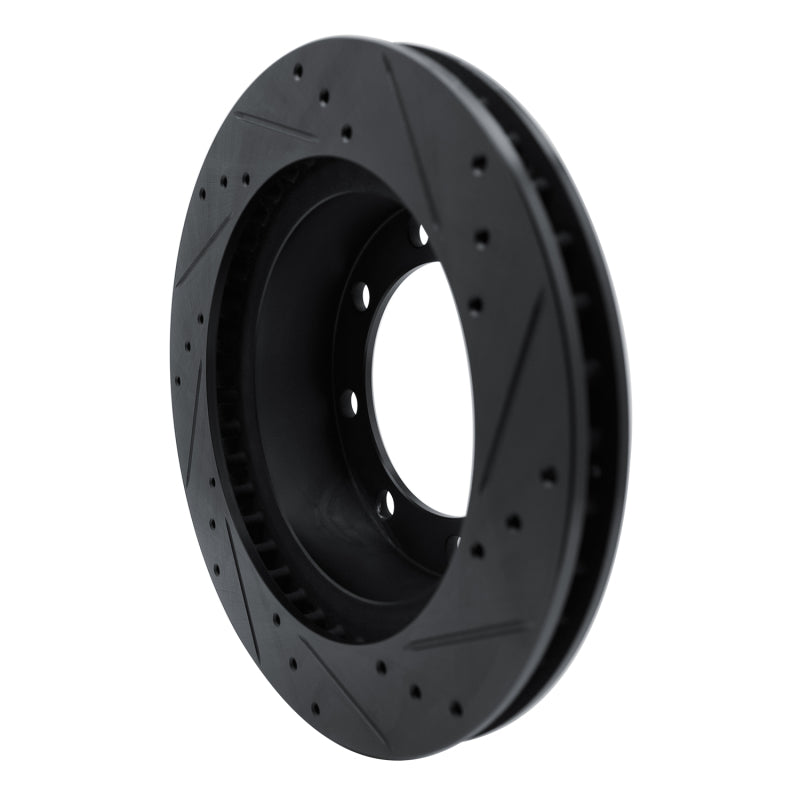 R1 80-93 Dodge W250 Front Left Drilled & Slotted Black Brake Rotor