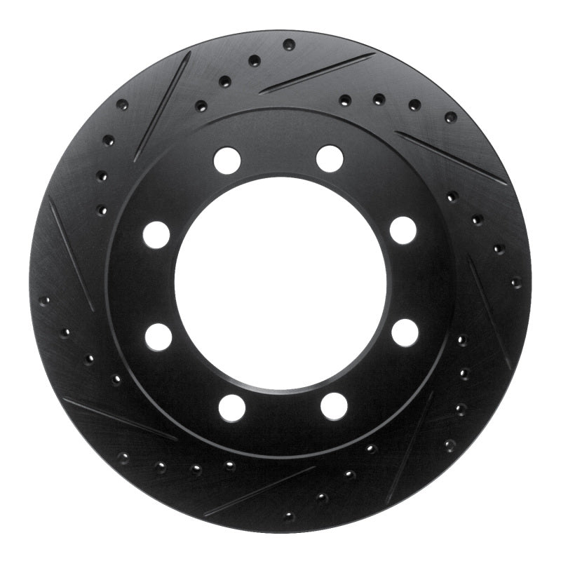 R1 95-99 Ford F-250 4WD (Excl Super Duty) Front Left Drilled & Slotted Black Brake Rotor
