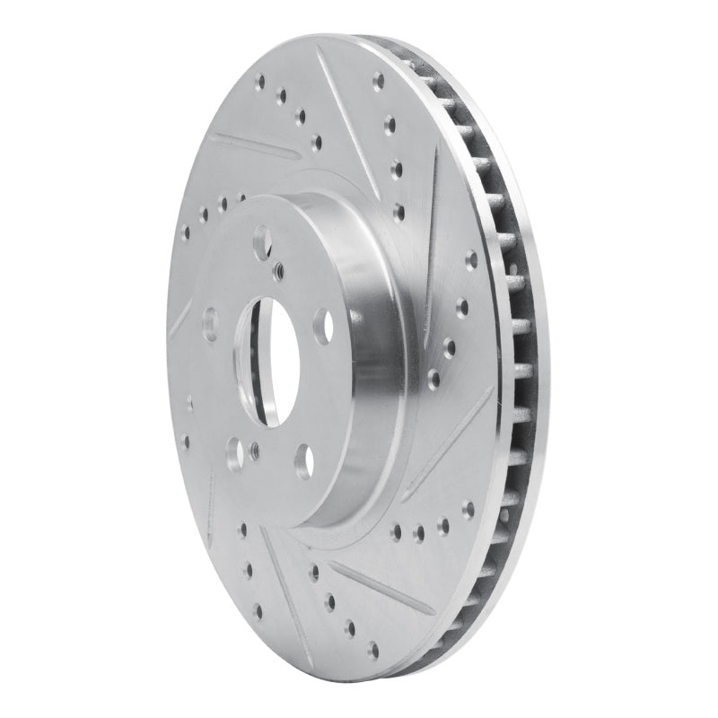 R1 00-10 Pontiac Vibe Front Right Drilled & Slotted Silver Brake Rotor