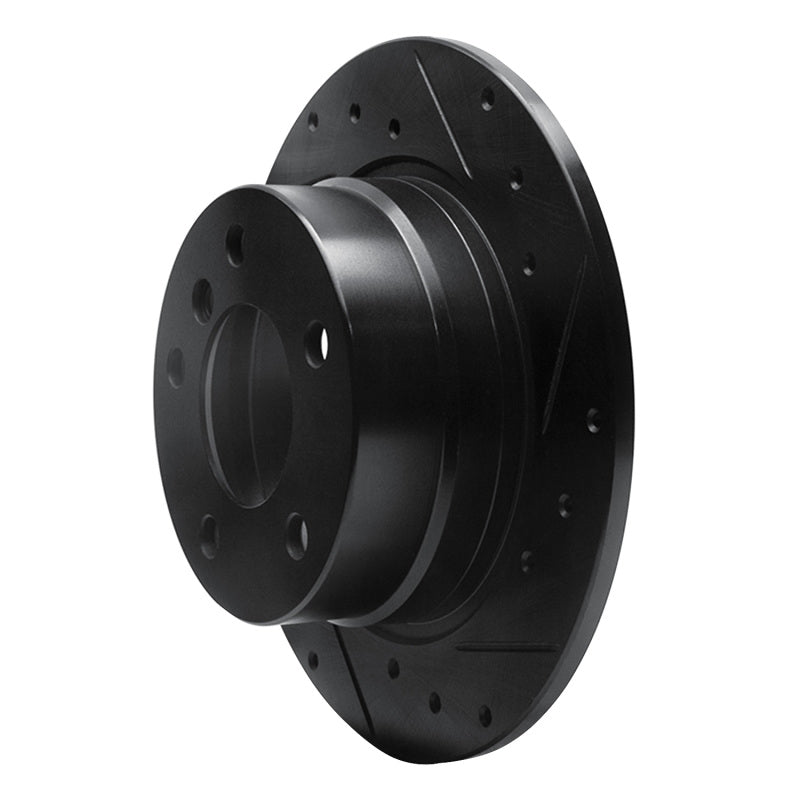 R1 03-06 BMW Z4 Rear Right Drilled & Slotted Black Brake Rotor