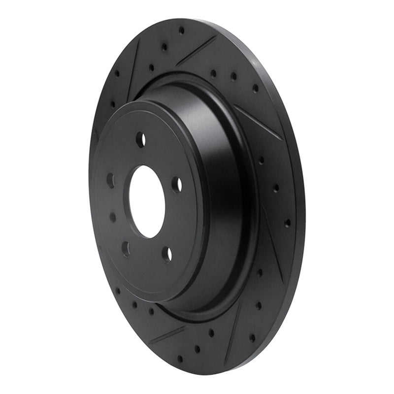 R1 13-20 Ford Escape Rear Left Drilled & Slotted Black Brake Rotor