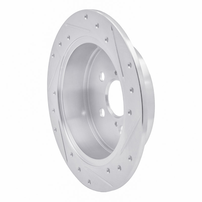 R1 00-10 Pontiac Vibe Rear Left Drilled & Slotted Silver Brake Rotor