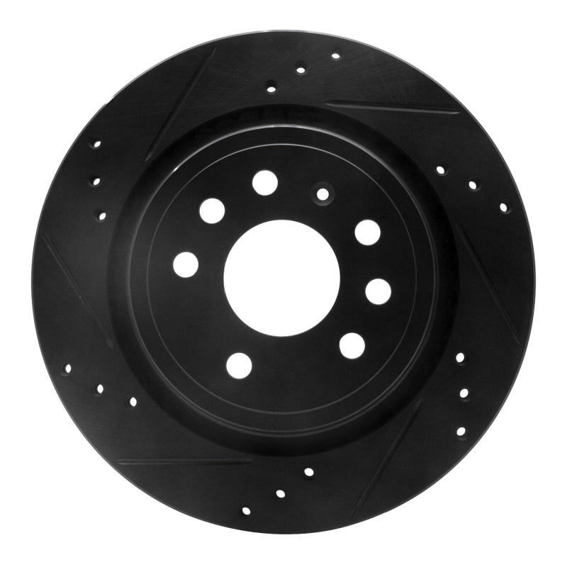 R1 03-11 Cadillac BLS (Mexico) Rear Left Drilled & Slotted Black Brake Rotor