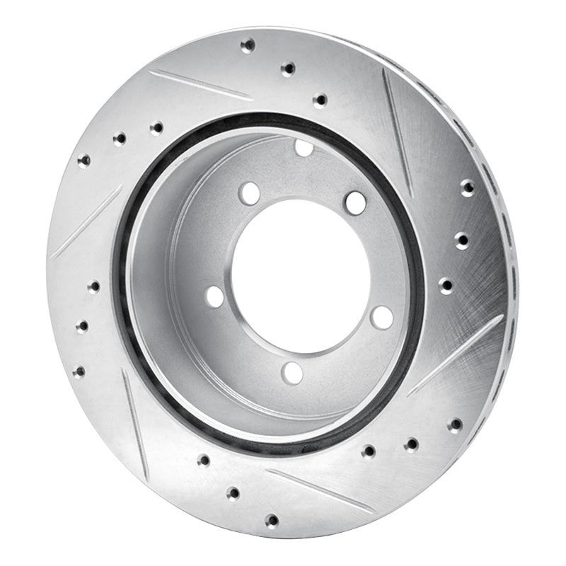R1 91-93 Dodge STEALTH Rear Left Drilled & Slotted Silver Brake Rotor