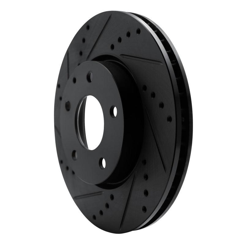 R1 19-25 Mazda 3 Front Left Drilled & Slotted Black Brake Rotor