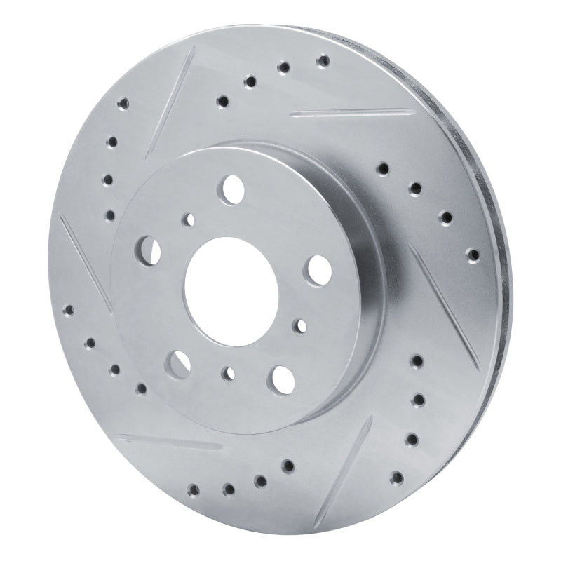 R1 86-89 Toyota Celica Front Left Drilled & Slotted Silver Brake Rotor