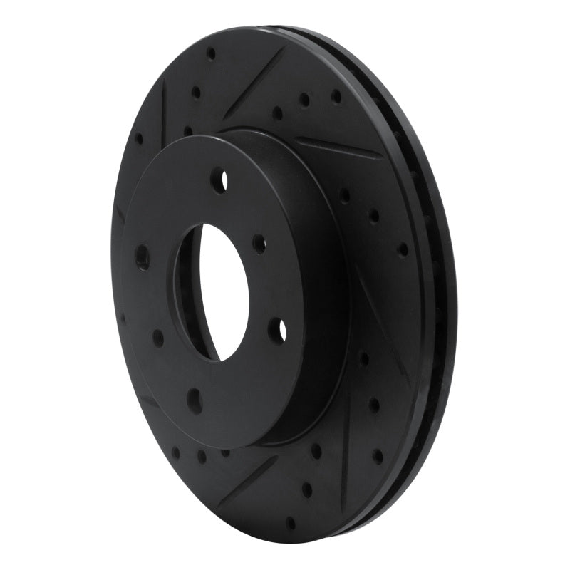 R1 89-13 Infiniti G20 Front Left Drilled & Slotted Black Brake Rotor