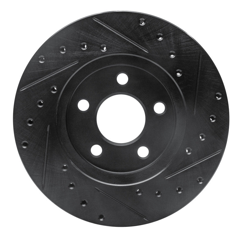 R1 84-95 Chrysler Imperial Front Left Drilled & Slotted Black Brake Rotor