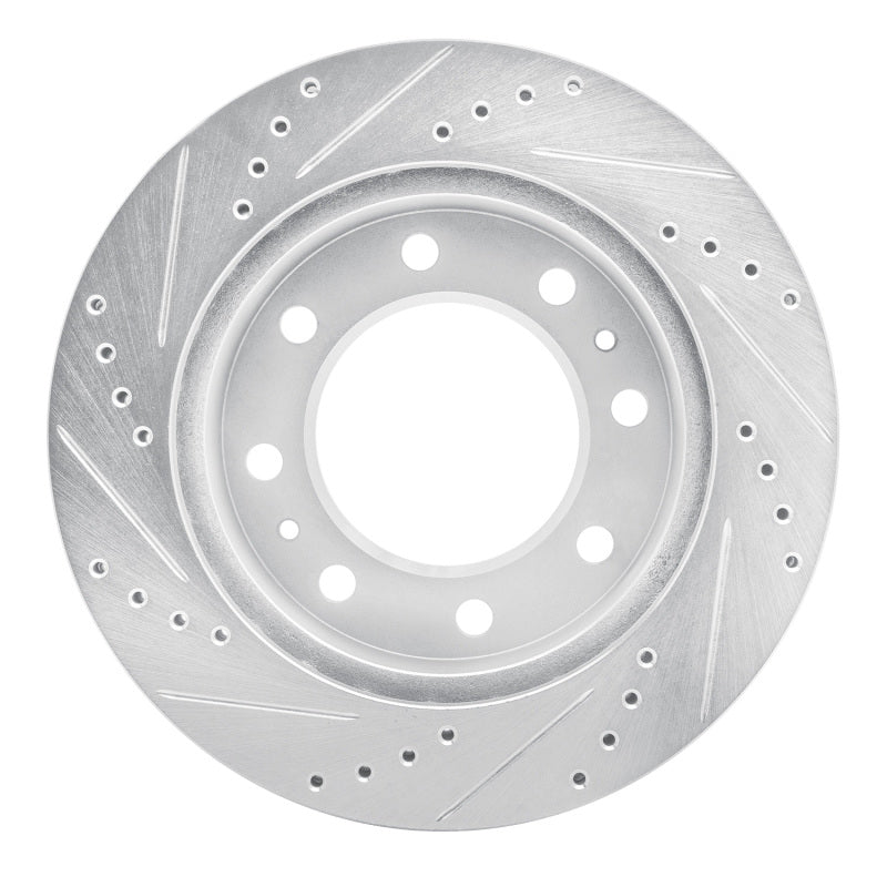 R1 94-99 Dodge Ram 2500 Front Right Drilled & Slotted Silver Brake Rotor